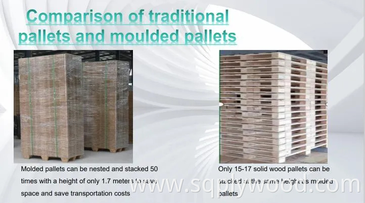 Nestable and 80% Space Saving Compressed Wood Chip Pallets